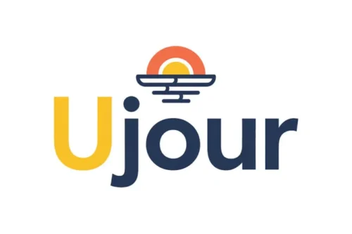 Atom.com (Squadhelp) Logo for the brandable domain name Ujour.com